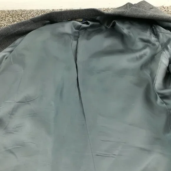 Brooks Brothers Sport Coat Italy Wool Windowpane Plaid Gray Blue 42R Fitzgerald - Picture 8 of 13